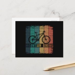 Vintage Mtb Mountainbiken Feestdagenkaart