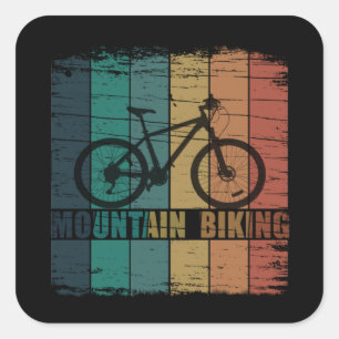 Vintage Mtb Mountainbiken Vierkante Sticker