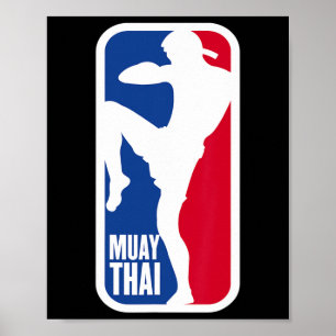 Vintage Muay Thai-vechter Mma-straatgevecht Kickbo Poster