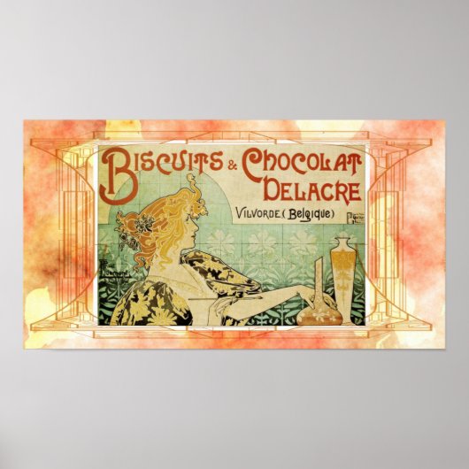 Vintage Mucha Biscuits Poster (Voorkant)