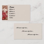 Vintage Mucha Lady Visitekaartje (Voorkant / Achterkant)