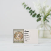 Vintage Mucha Lady Visitekaartje (Staand voorkant)