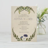 Vintage Mushroom Cottagecore Wedding Invitations (Debout devant)