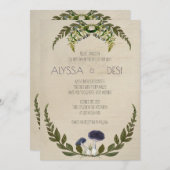 Vintage Mushroom Cottagecore Wedding Invitations (Devant / Derrière)