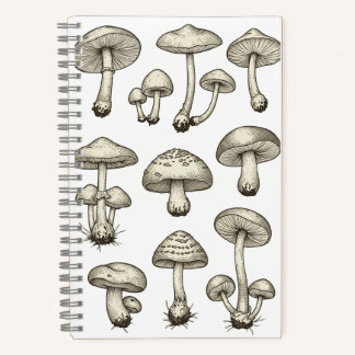 Vintage Mushrooms Notebook Notitieboek