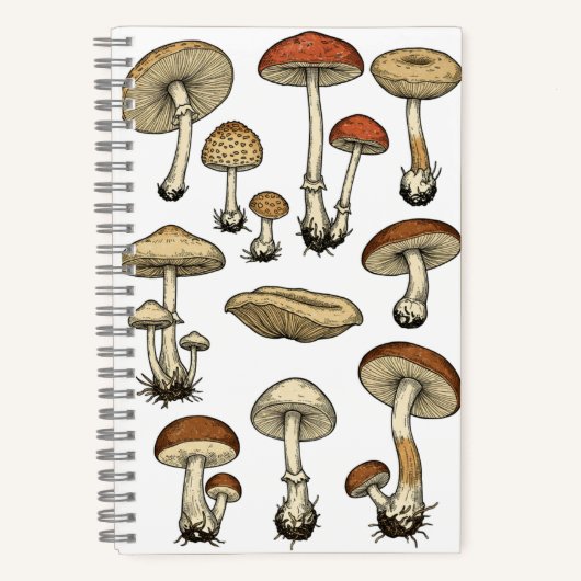 Vintage Mushrooms Notebook Notitieboek (Voorkant)