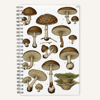 Vintage Mushrooms Notebook Notitieboek