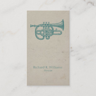 Vintage Music Horn Visitekaartje