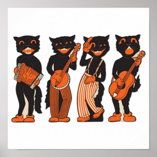 Vintage Musical Cats Poster (Devant)