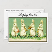 Vintage Musical Easter bunnies Feestdagenkaart (Voorkant / Achterkant)