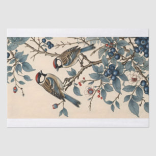 Vintage Musjes en Bosbessen Decoupage Tissuepapier