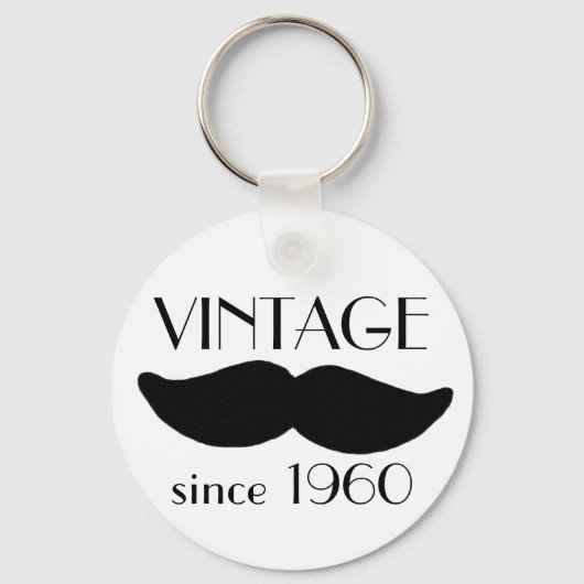 VINTAGE Mustache Sleutelhanger (Voorkant)