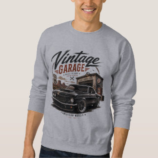 Vintage Mustang Route 66 Garage Zonsondergang Graf Trui