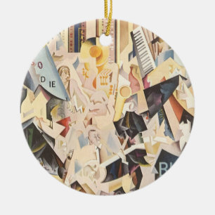 Vintage muziek, Art Deco Jazz, Rhapsody in Blue Keramisch Ornament