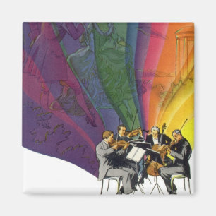 Vintage muziek regenboog, Victoriaans paar dansen Magneet