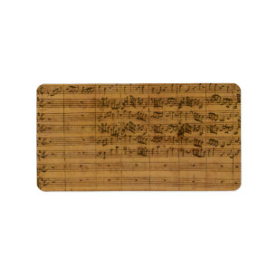 Vintage muziek van Johann Sebastian Bach Etiket