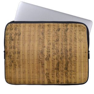 Vintage muziek van Johann Sebastian Bach Laptop Sleeve