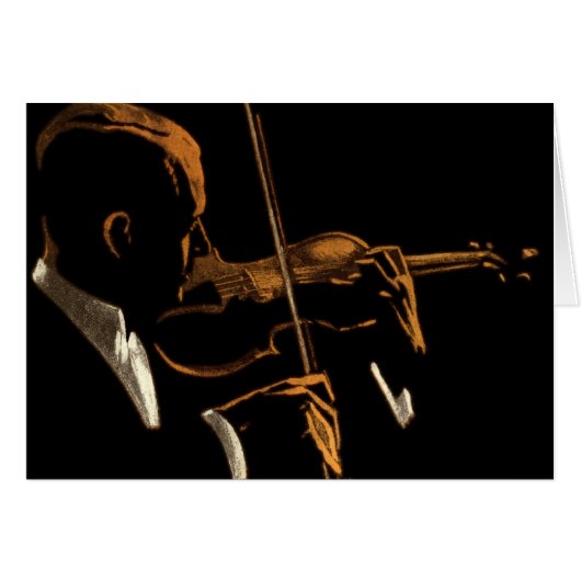 Vintage muzikant, violist die vioolmuziek speelt (Voorkant Horizontaal)