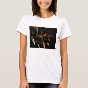 Vintage muzikant, violist die vioolmuziek speelt t-shirt