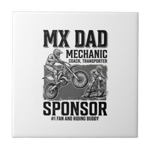 Vintage MX papa-motocross-ontwerp voor T-shirt voo Tegeltje