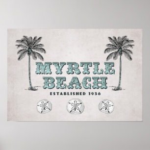 Vintage Myrtle Beach SC Est 1938 Poster