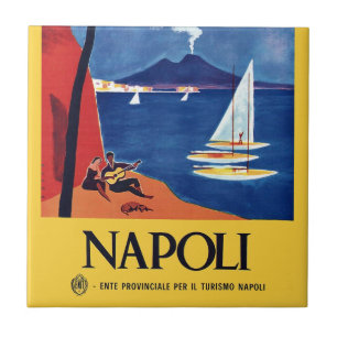 Vintage Napels Italië Reis Tegeltje