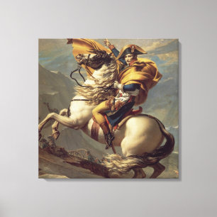 Vintage Napoleon die de Alpen oversteekt Canvas Afdruk