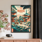 Vintage Nara, Japon - Retro Travel Poster