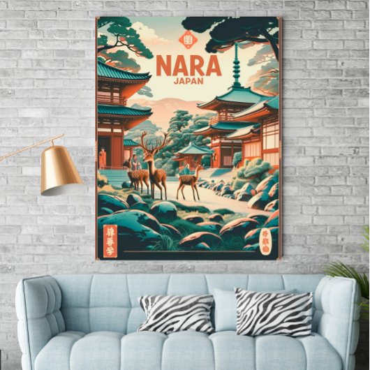 Vintage Nara, Japon - Retro Travel Poster