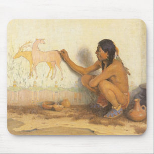 Vintage Native American, Indiaanse kunstenaar door Muismat