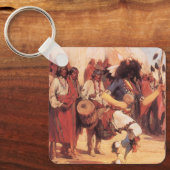 Vintage Native Americans, Buffeldans door Cassidy Sleutelhanger (Voorkant)