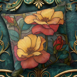 Vintage Natuur Opnieuw Uitgebeeld in Bloemen Kussen