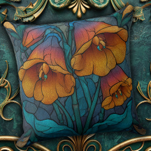 Vintage natuur opnieuw vormgegeven in een bloemenk kussen