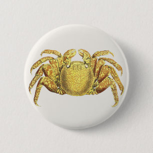 Vintage Nautical Bonte Krab Kust Muur Kunst Ronde Button 5,7 Cm