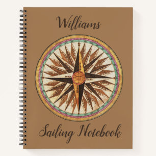 Vintage Nautical Kompas Zeilboot Notitieboek
