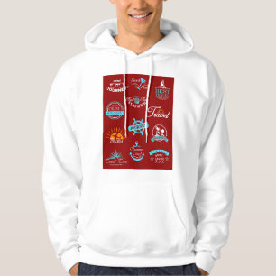 Vintage Nautical Reizen Badge Collectie Hoodie