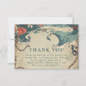 Vintage Nautical Waves & Rope Wedding Bedankkaart (Voorkant)