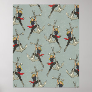 Vintage nautisch patroon poster