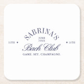 Vintage Navy Country Club Bachelorette Party Vierkante Kartonnen Onderzetter (Voorkant)