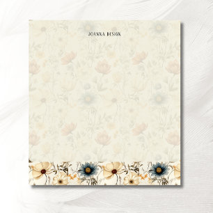 Vintage Navy Terracotta Wildflower Chic  Notitieblok