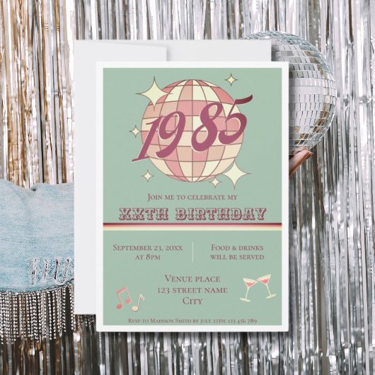 Vintage né 1985 40e anniversaire Invitation