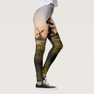 Vintage néerlandais Windmills art leggings