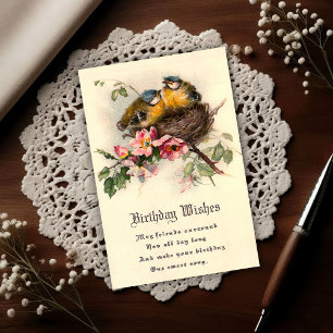 Vintage Nesting Chicks 1917 Verjaardag Briefkaart