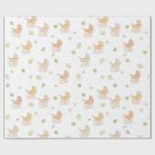 Vintage Neutraal Waterverf Baby shower Cadeaupapier (Vlak)