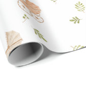 Vintage Neutraal Waterverf Baby shower Cadeaupapier (Rol Hoek)