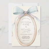 Vintage Neutral Ribbons Wedding Invitation (Devant)