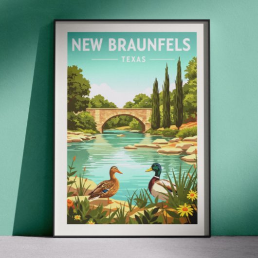 Vintage New Braunfels Texas Poster