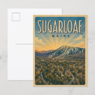 Vintage New England-ski resort Sugarloaf maine Briefkaart