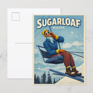 Vintage New England-ski resort Sugarloaf maine Briefkaart