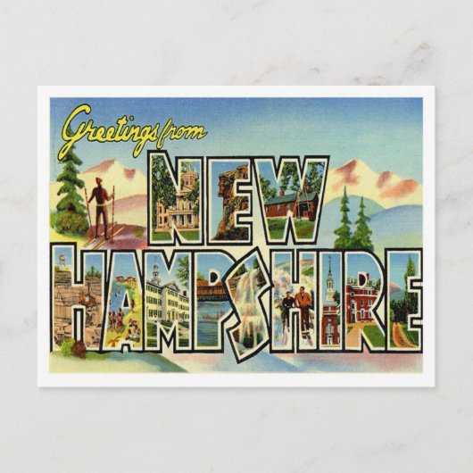 Vintage New Hampshire Briefkaart (Voorkant)